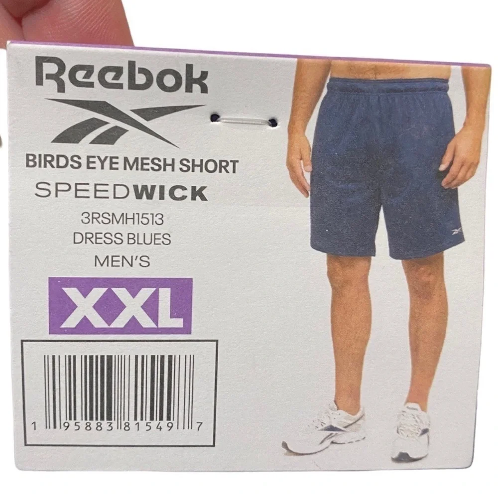 Reebok Men’s Birds Eye Mesh Short Speedwick Dress Blues Size XXL